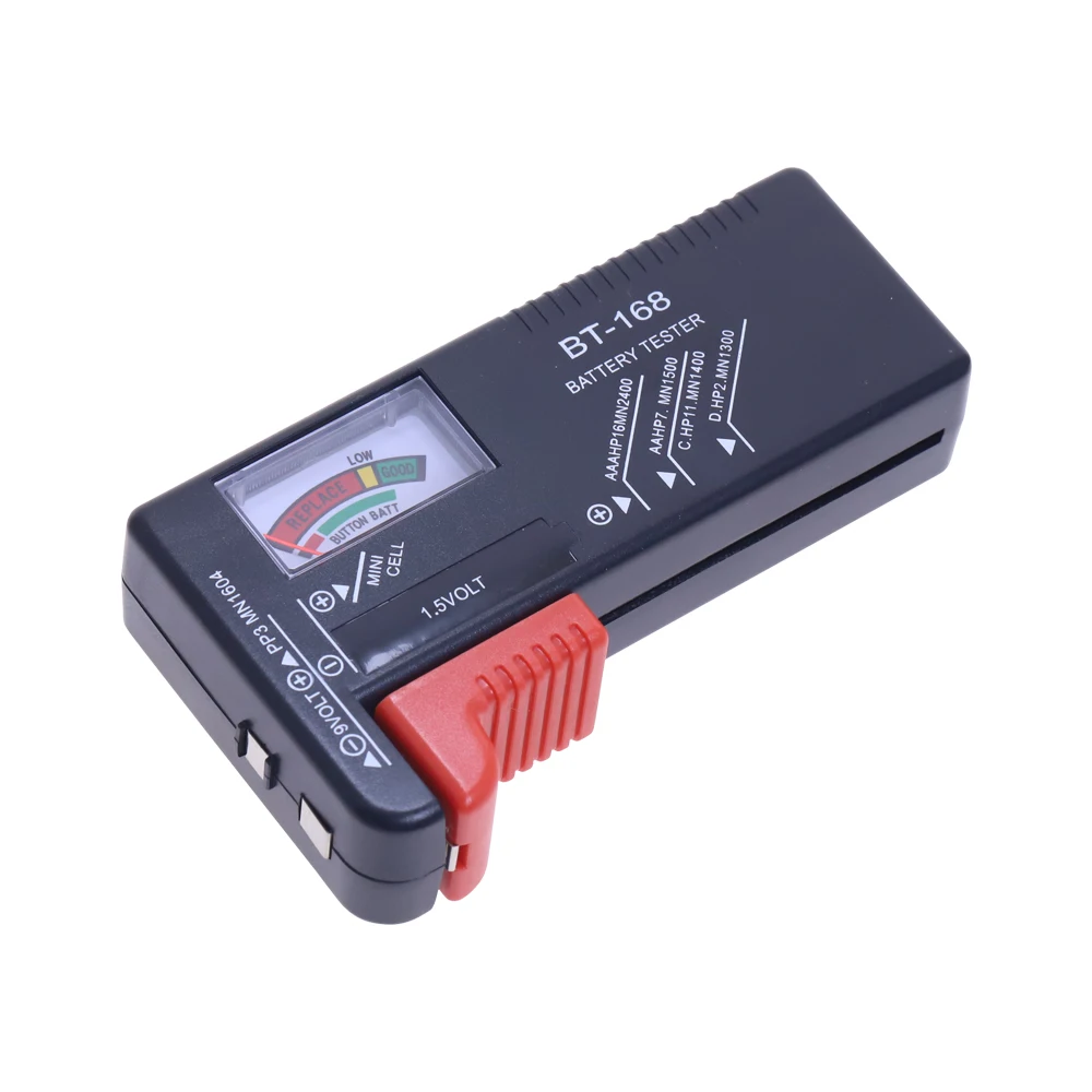 

THGS BT168 Portable Universal Digital Battery Tester Volt Checker For AA AAA 9V Button Multiple Size Battery Tester Checker