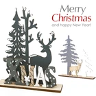 Новогоднее натуральное Рождественское украшение в виде лося, Рождественское украшение для елки, рождественское Рождественское украшение для дома, деревянная подвеска, рождественский подарок