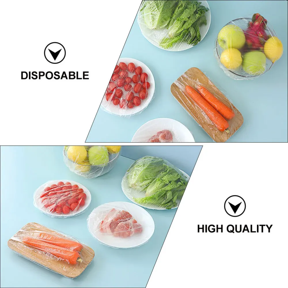 

200pcs Disposable Food Covers Transparent Food Sealing Cover Preservation Cover