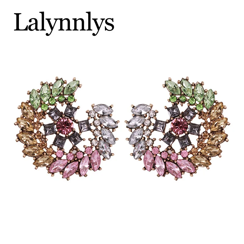 Lalynnlys, новинка, стразы, серьги-капли для женщин, девушек, цветок, Кристальные серьги, Boho, массивные ювелирные изделия,,, E50781