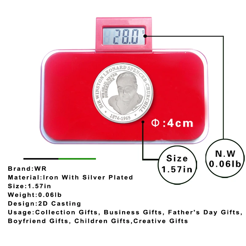 Посеребренная Коллекционная монета Второй мировой войны мы никогда не сдаваемся