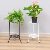 2 tiered tall plant stand metal plant shelf supports rack floor standing flower stand for indoor outdoor home decoration