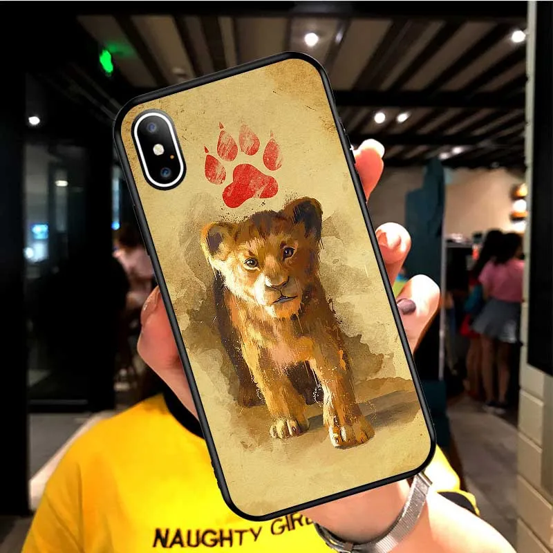 Король Лев nala Simba timon мягкий силиконовый черный чехол для телефона чехол для iPhone 5 5S SE 6 6s Plus 7 8 plus X Xs XR max Coque - Цвет: TPU