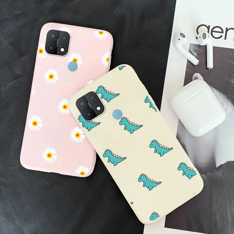 Для OPPO A15 4G цветы чехол для телефона матовый силиконовый на бампер из ТПУ OPPOA15 4g oppo