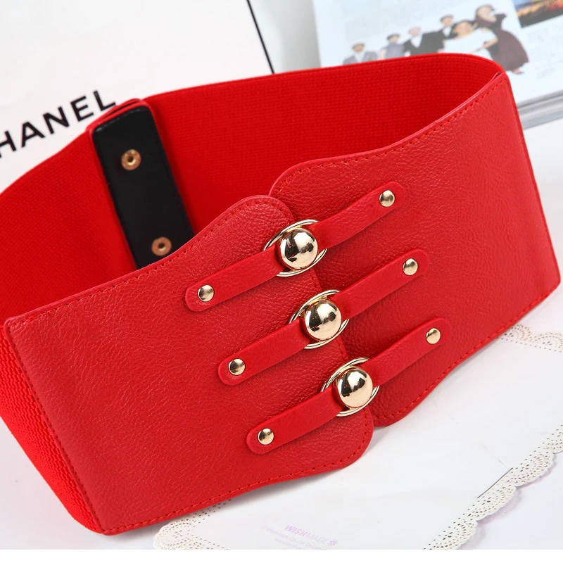 

Extra Wide with Skirt Elastic Slim Elastic Belt Summer Women Belt Ladies Red Waistband Fashion Wide Simple Decorative Belt