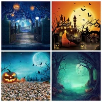 halloween backdrop pumpkin lantern forest moon night bat vinyl photography background for photo studio photophone photozone prop