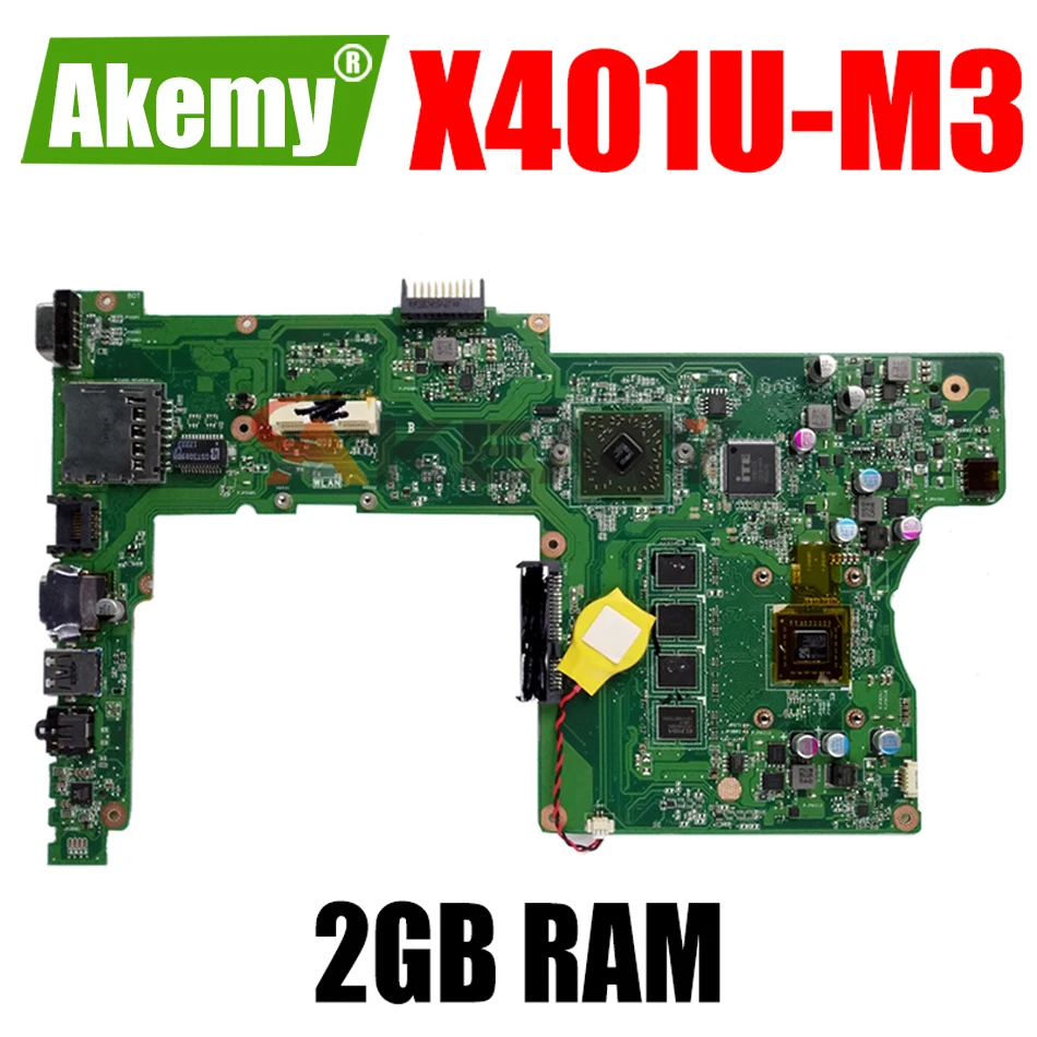 

X401U-M3 2 Гб Оперативная память E2-1800 Процессор материнская плата REV2.0 для ASUS X401U X501U X301U Материнская плата ноутбука 60-N4MB1801-B03 100% тестирование