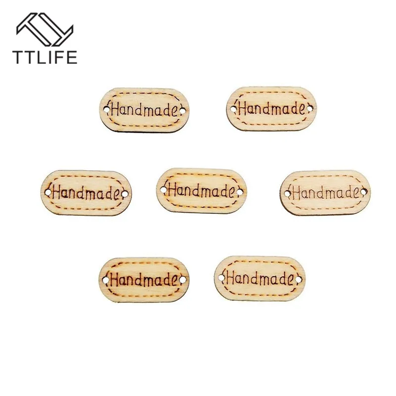 

4YANG 100Pcs Natural Wood Color Handmade Tag Label Wooden Shaped Embellishments Ornaments, Natural Wood Color