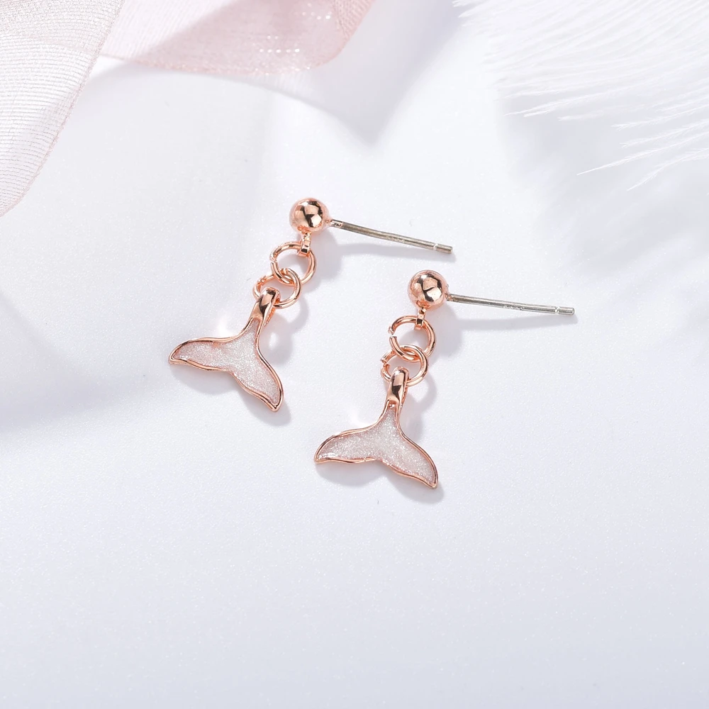 Оптовая продажа новые золотые серьги русалки модные хрустальные серьги-гвоздики