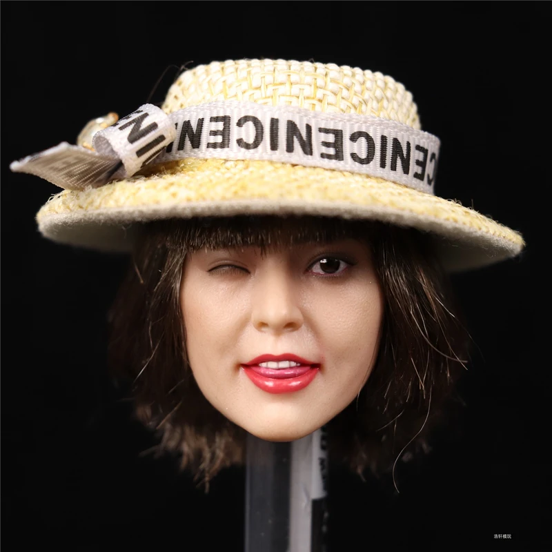 Модель женской соломенной шляпы с козырьком масштаб 1/6 для экшн-фигурок 12 дюймов