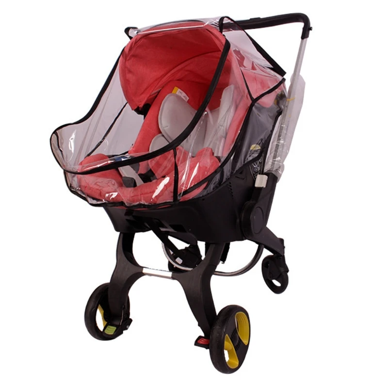 Cubierta de lluvia para cochecito de beb&eacute;, asiento de Coche infantil, impermeable, a prueba de viento, protector transparente, oferta-2