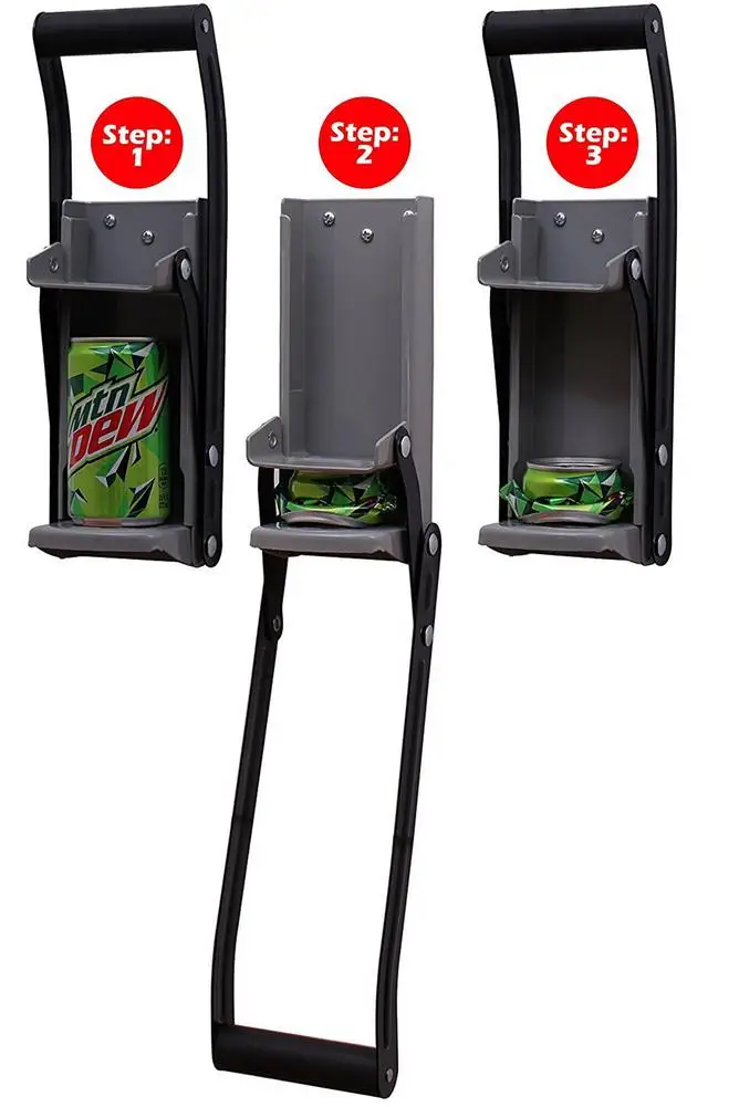 

16oz Wall Mounted Home Dispensing Can Crusher Beer Soda Cans Smasher Bottle Crushing Recycling Tool With Built-In Bottle Opener