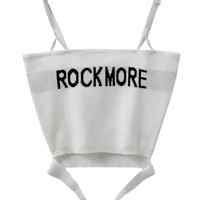 Топ женский летний с ремнем и надписью ROCK MORE 2020 | Женская одежда