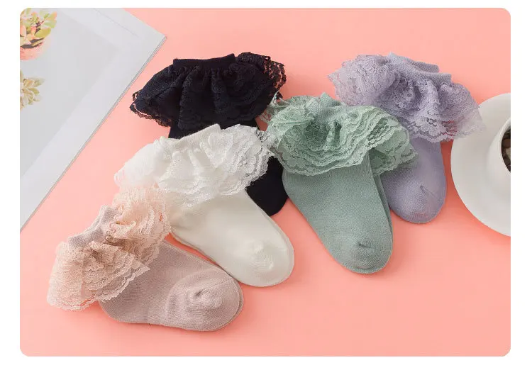

2020 New Newborn Baby Lace Socks Flower Mesh Cotton Children Dress Girls Princess Lace Socks Calcetines Skarpetki Sokken
