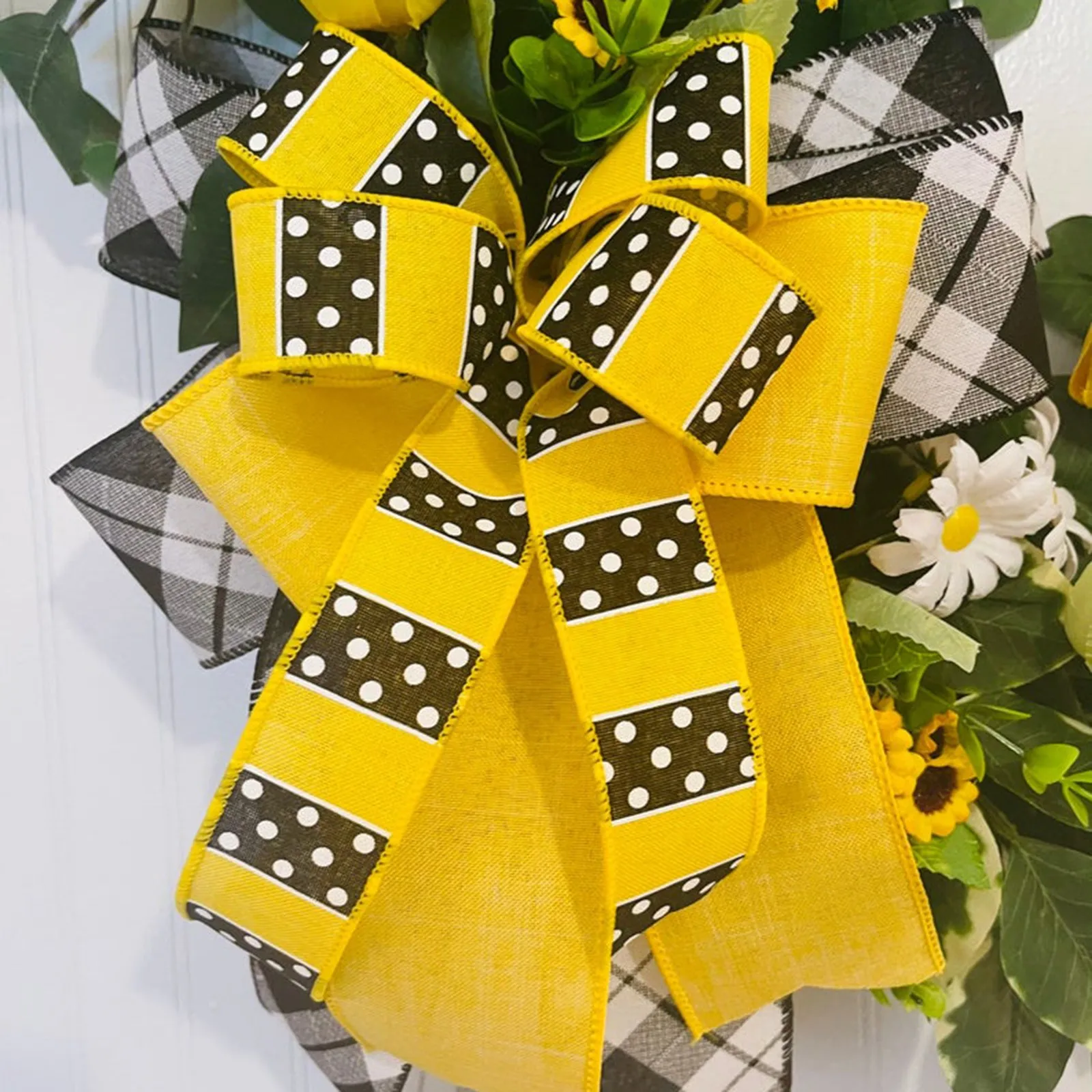 

Simulation Leaf Bee Sunflower Wreath Artificial Garland Hanging Pendants Rattan Wreath Metal Hoop Garland Door Hanging Decor