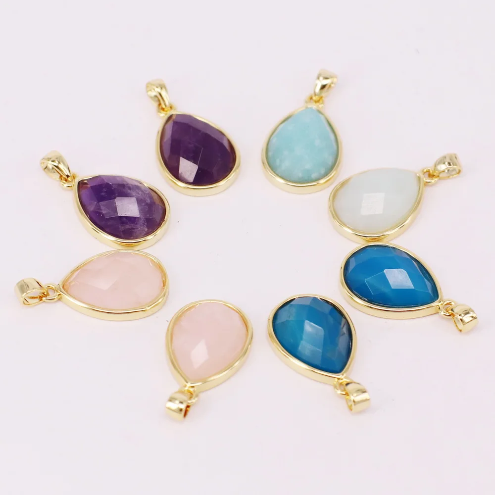 

Овальный кулон с граненым драгоценным камнем высокого качества 12 х18 мм для ожерелья из амазонита, розового кварца, аметиста, зеленого Агата