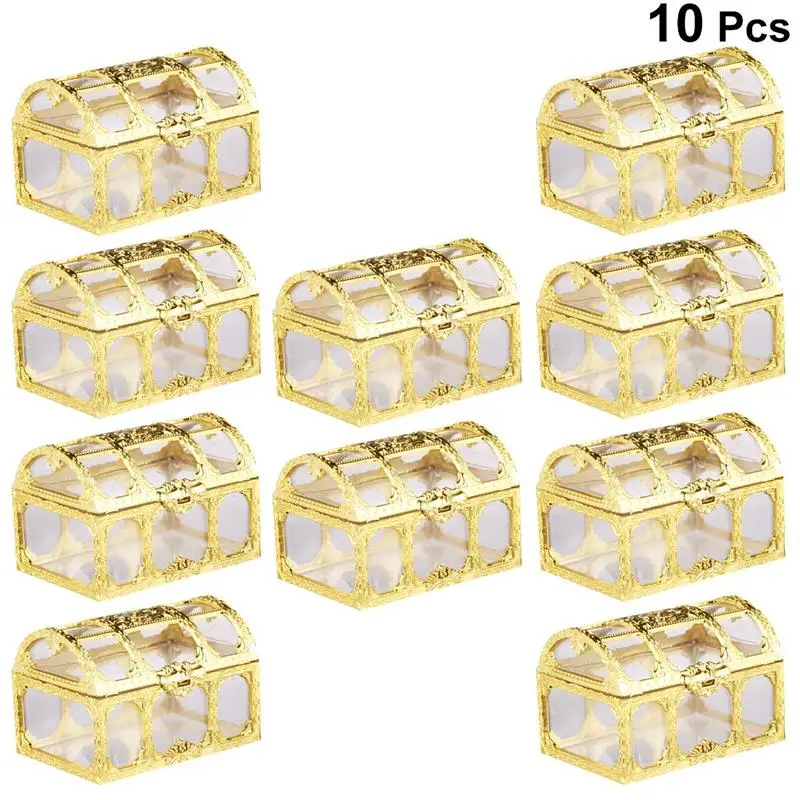 Treasure Chest Shape Sugar Containers Holder Gift Storage Case Party Wedding Hand Gift Hollow Candy Box