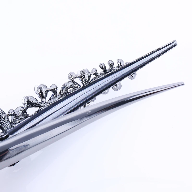 Винтажная металлическая заколка для волос с кристаллами черным пистолетом