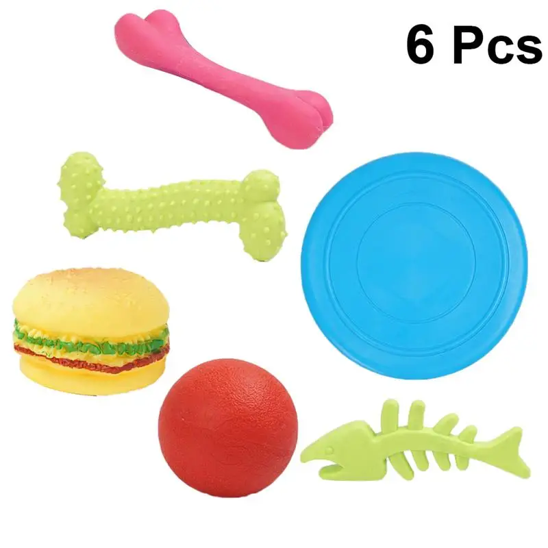 6 шт. игрушка для прорезывания зубов Набор Кость диск рыба питомец обучающая