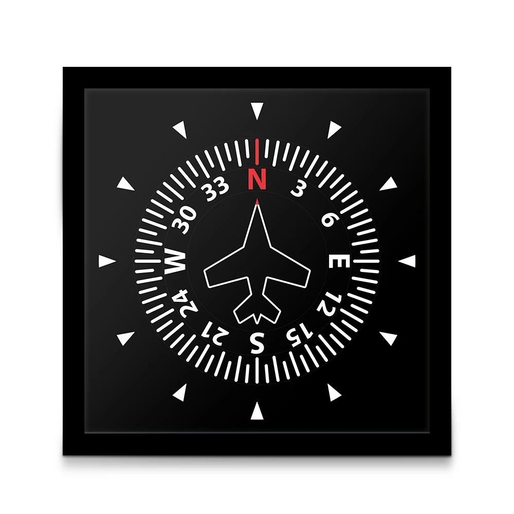 Flight Flying Plane Fighter Jet Aviation Compass Direction Clock Airplane Silent Square Frame Table Aviator Home Decor | Дом и сад