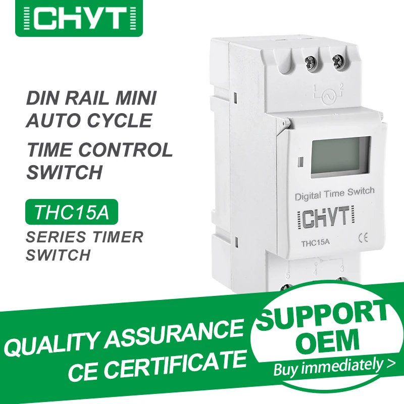 

Free Shipping CHYT THC15A Din Rail AC 220V 110V 12V 24V 48V Electronic Weekly 7 Days Programmable Digital Timer Control Switch