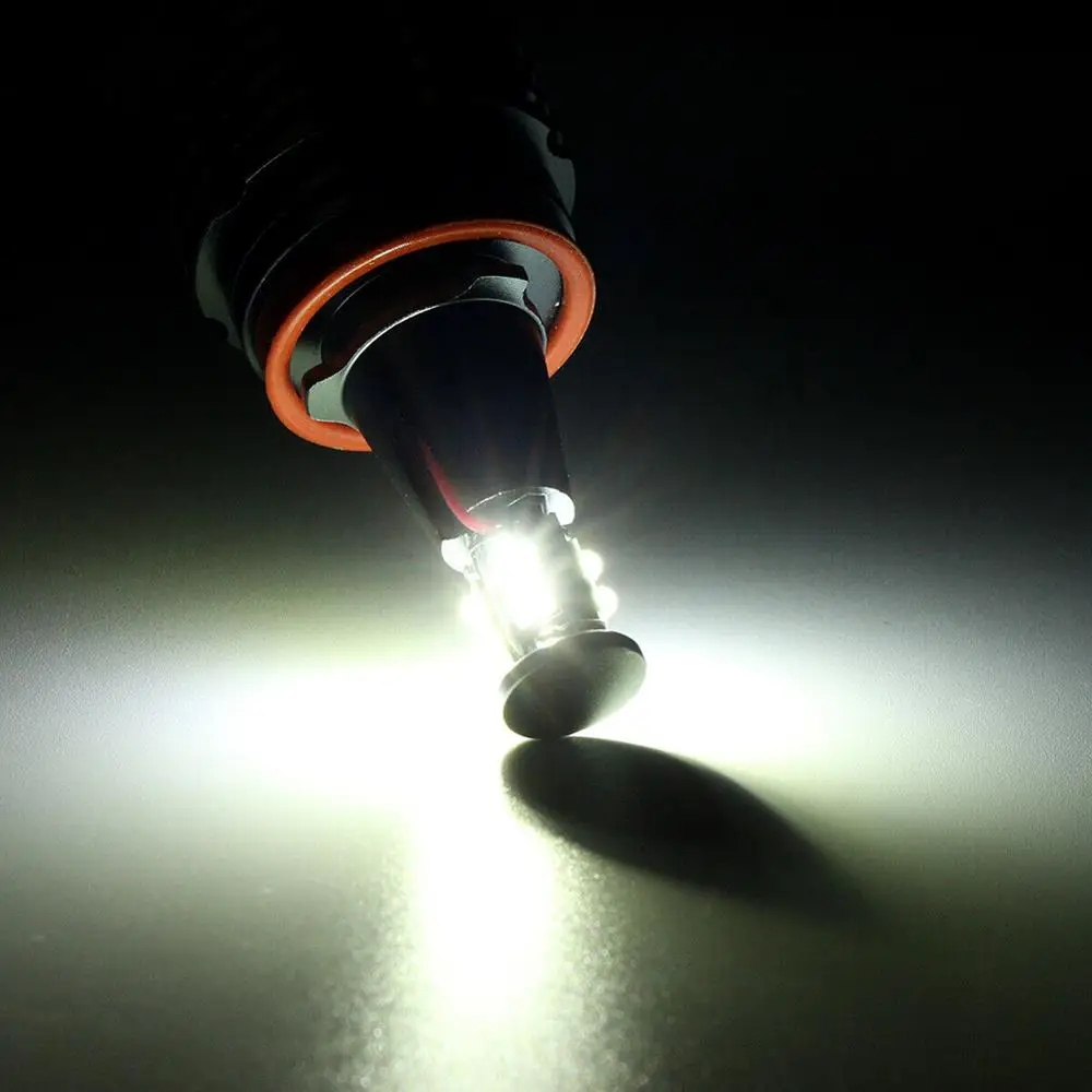 

2pcs H8 Xenon HID Angel Eyes Halo Light For BM W E90 E92 E82 E60 E70 X5 LED Headlight Bulb 80W 15000LM LED Auto Light Error Free