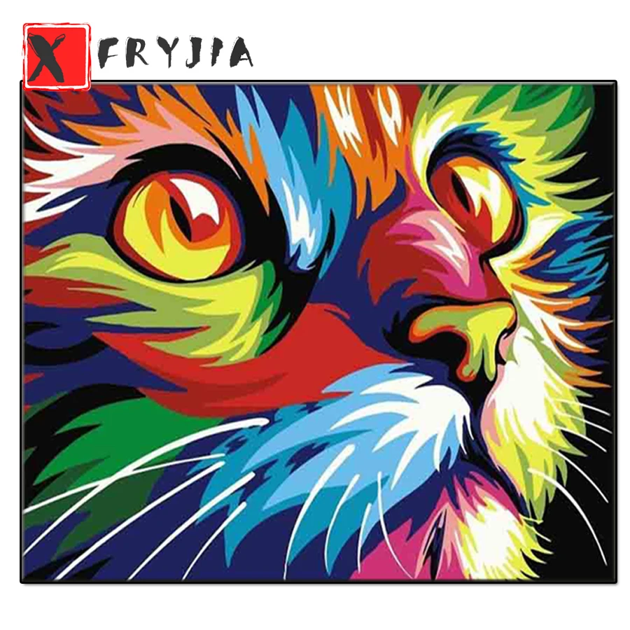 

Алмазная вышивка с животными, вышивка крестиком 5d, алмазная живопись своими руками, мультяшная Милая кошка, Оформление интерьера