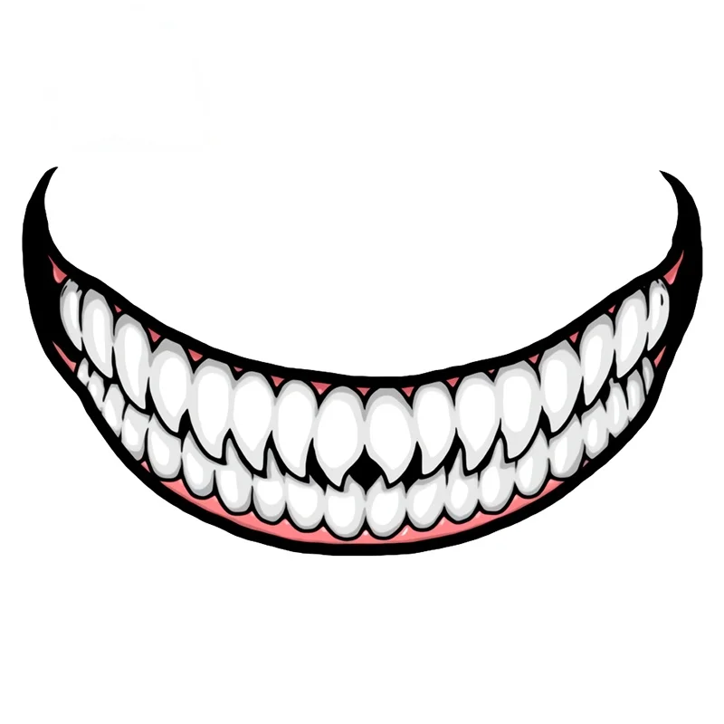 

13cm Scary devil teeth Car Sticker Motorcycle Bumper Trunk Laptop Window Decals Vinyl Car Styling Decoration