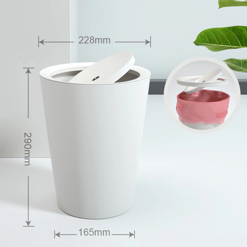 

Мусорное ведро с откидной крышкой, поворот на 360 градусов, 9 л, для ванной, кухни, дома, мусорный контейнер VC