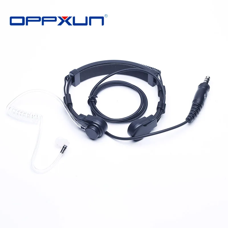 

2021 Hot Telescopic Heavy Duty Tactical Throat Vibration Mic Headphone Headset Microphone NATO Plug for Walkie Talkie Radio