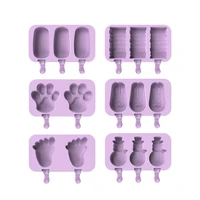 2020 new silicone ice pop mold homemade ice cream bar mold popsicle molds diy homemade ice cream maker with free wooden sticks