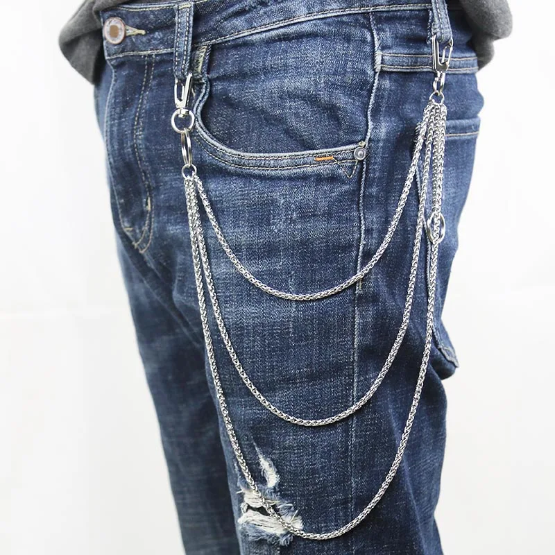 More Than 20 Styles DIY Chain Stainless Steel Long Metal Wallet Leash Pant Jean Keychain Ring Clip Men's Hip Hop Jewelry | Украшения и