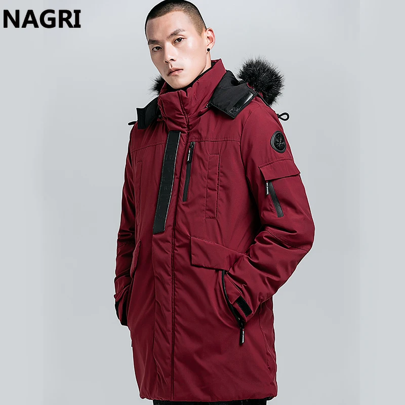 Зимняя мужская куртка с меховым воротником парка капюшоном толстые теплые