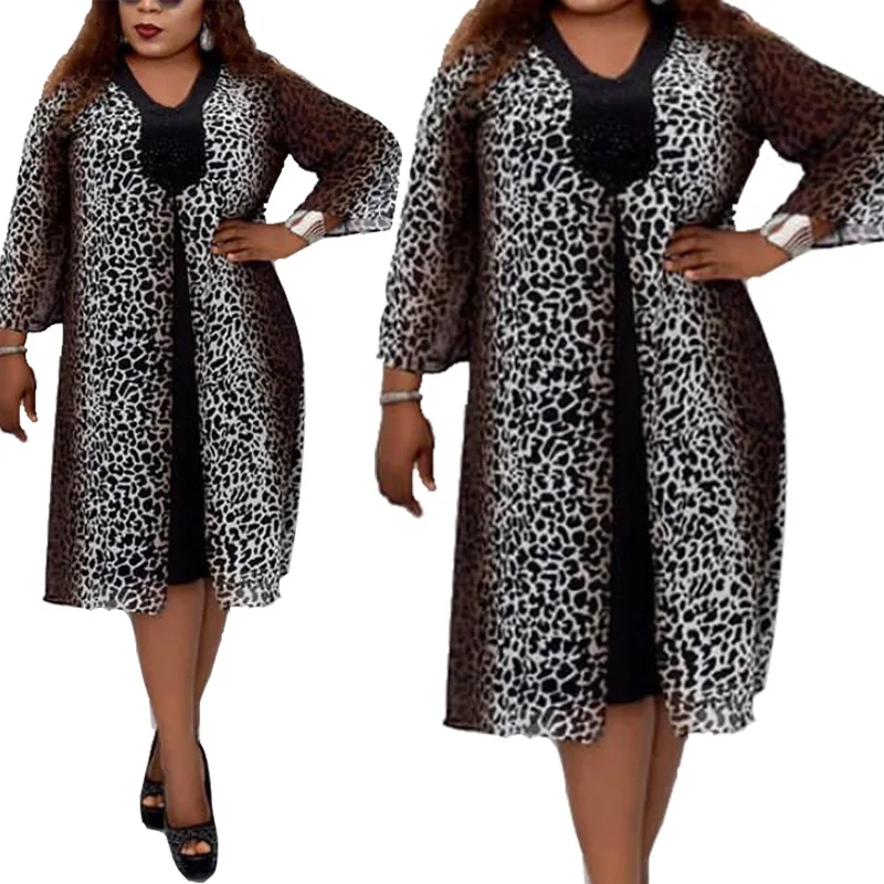 

African Dresses for Women Vintage Floral Printed Long Sleeve Autumn Dress Plus Size Office Maxi Vestidos Clothes Ladies Party