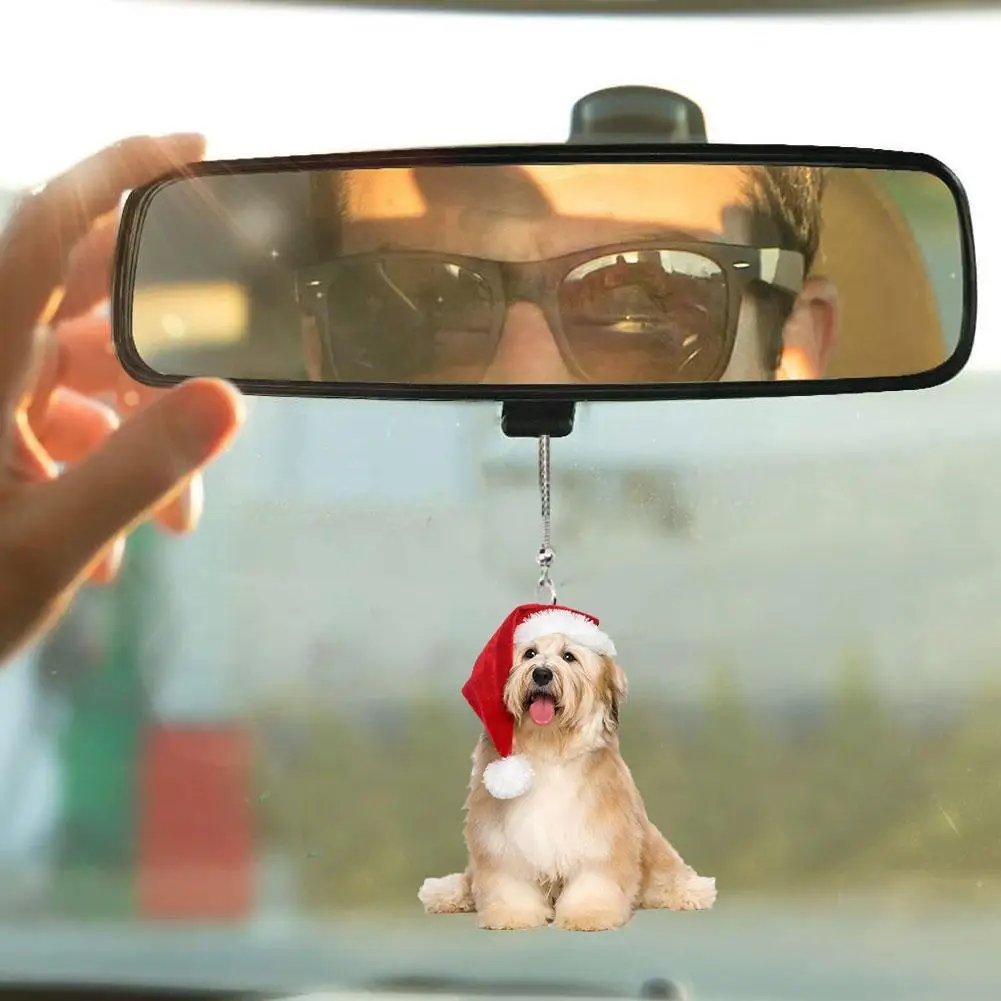 

Car Balloon Christmas Kitten Puppy Pendant Backpack Mirror Car Ornaments Gifts Chrismas Haning Car Pendant Acrylic Interior E8i8