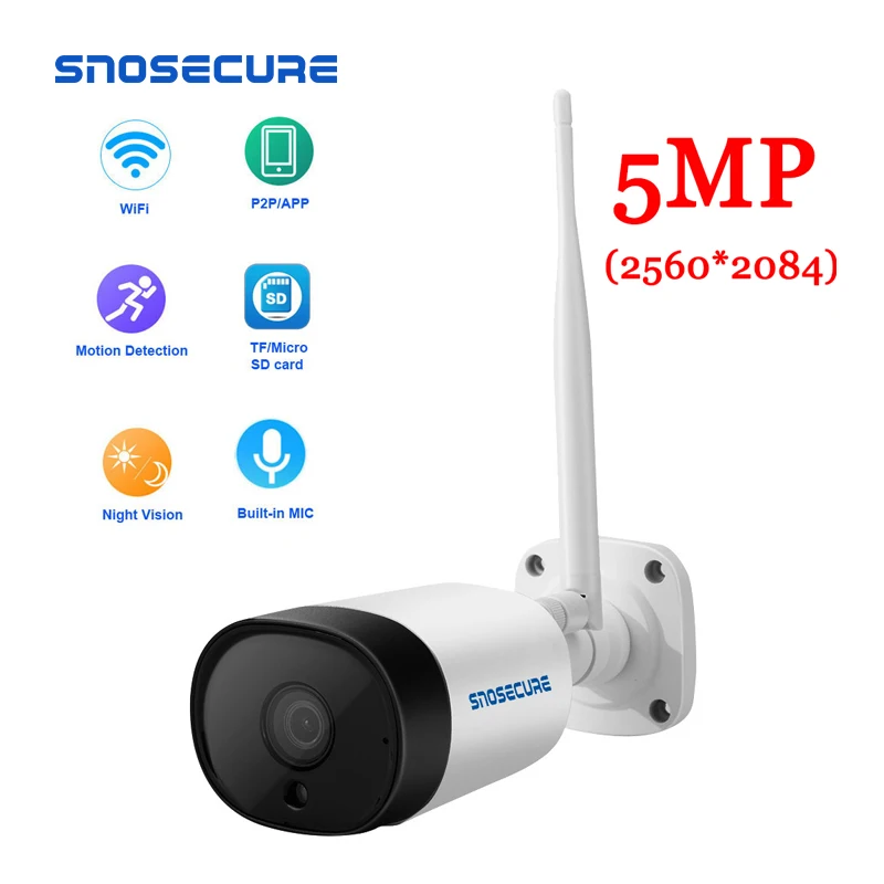 Водонепроницаемая IP-камера видеонаблюдения 5 Мп HD Wi-Fi | Безопасность и защита