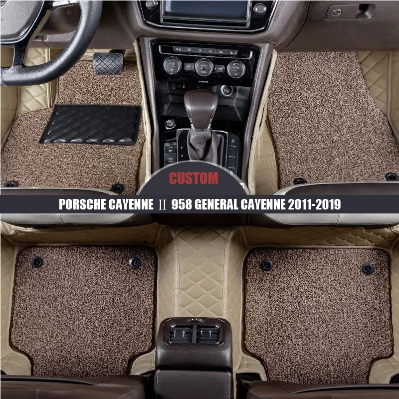 

Custom Car Floor Mats For PORSCHE Cayenne II 958 General Cayenne 2011-2014 2015 2016 2017 2018 2019 auto carpet car accessories