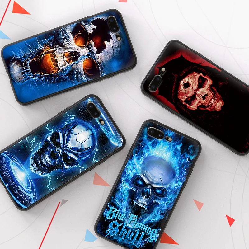 Satanic страшный череп Мягкий чехол из ТПУ для Apple iPhone X XR XS MAX 5 5S 5C SE 6 S 7 8 Plus ipod touch
