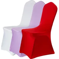 1PC Stretch Chair Covers For Weddings Elastic Seat Covers Dining Room White Pink Red Banquet Party Hotel Spandex Chair Cover