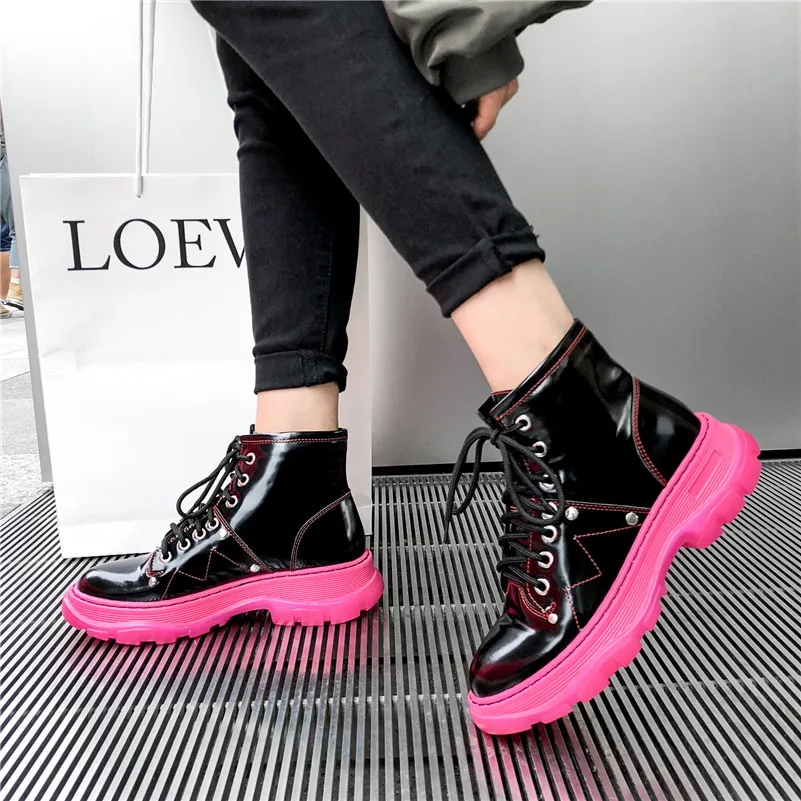 Женские ботинки на платформе FEDONAS зимние теплые короткие из натуральной кожи