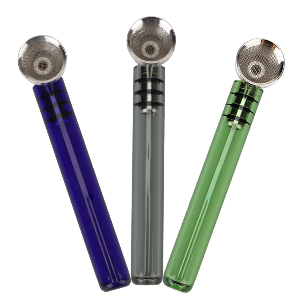 Металлическая табачная ручная ложка съемная травяная трубка с прозрачной ручкой