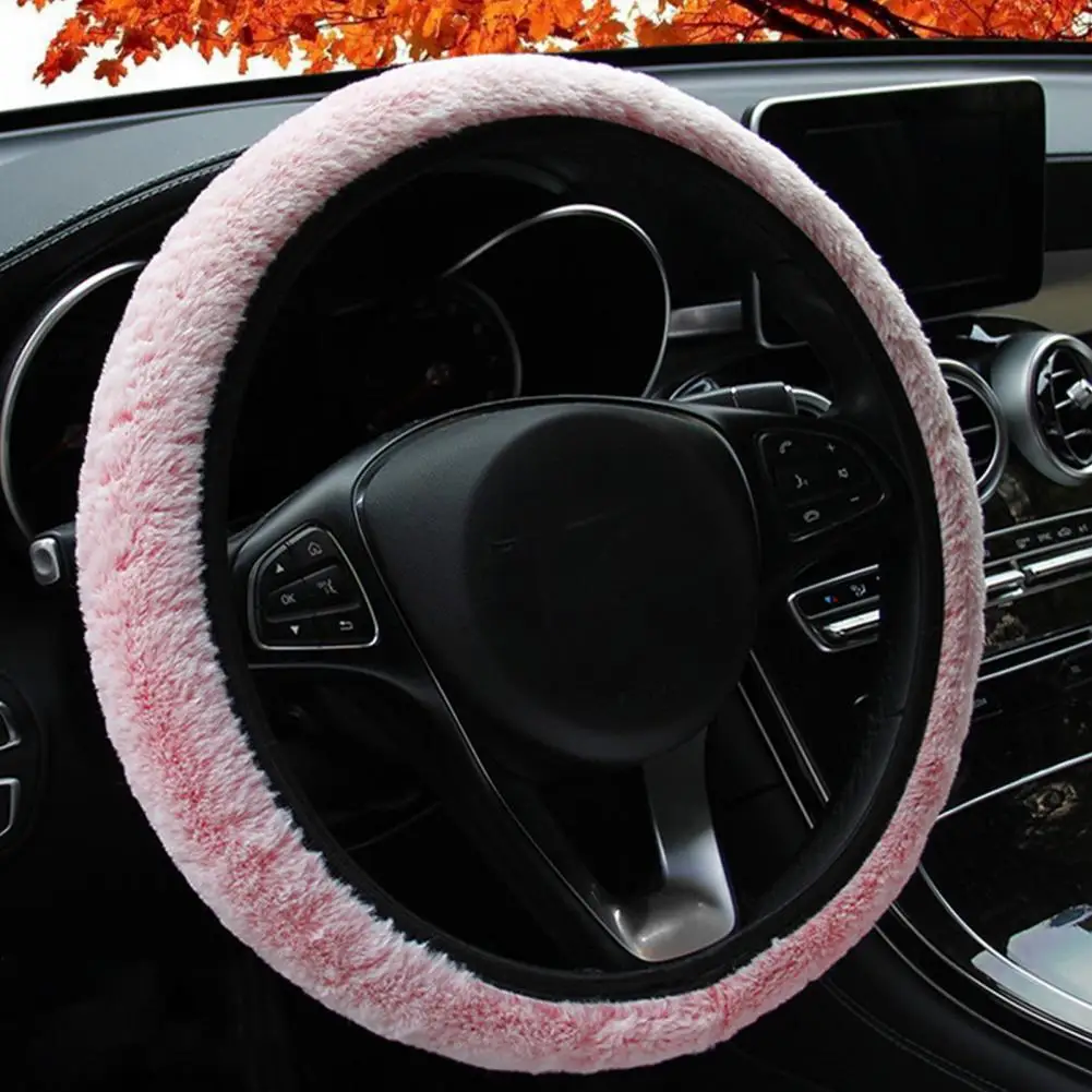 

Steering Wheel Cover Universal Decorative Super Soft Plush Anti-skid Car Steering Cover for Vehicle Steering Covers