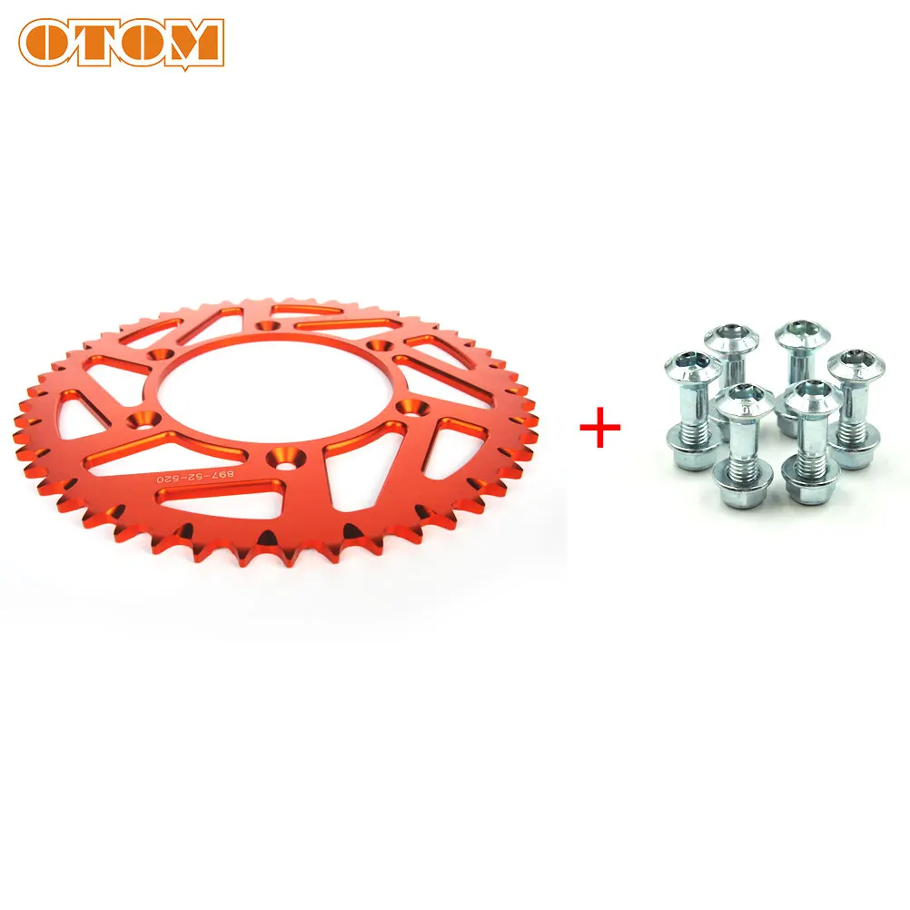 Задняя цепная Звездочка OTOM 52T с винтами для цепи мотоцикла KTM EXC EXCF SX XCW XCFW MXC HUSQVARNA FC