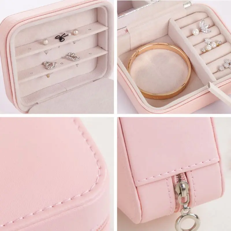 

Travel Portable Jewelry Box Earrings Bracelet Rings Lipstick Storage Case X7JB