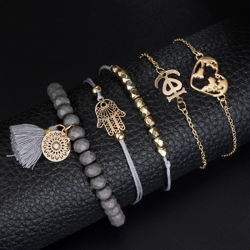 Очаровательные богемные браслеты с фламинго наборы для женщин пустотелая