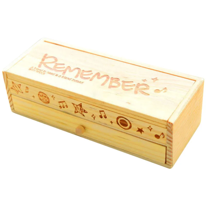 Деревянный Карандаш Чехол 2 Слои большой Ёмкость ручка держатель с черной доски