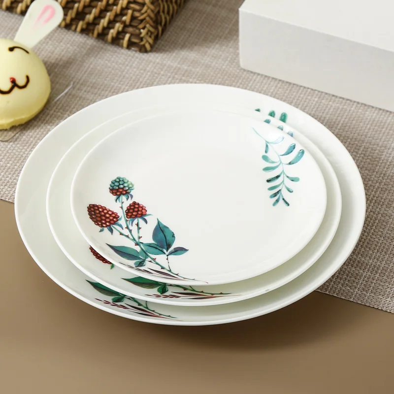 

Modern home simple ceramic flat plate 4 snacks bone spit small dishes home 6/7 inch cold dishes bone dishes LB42312