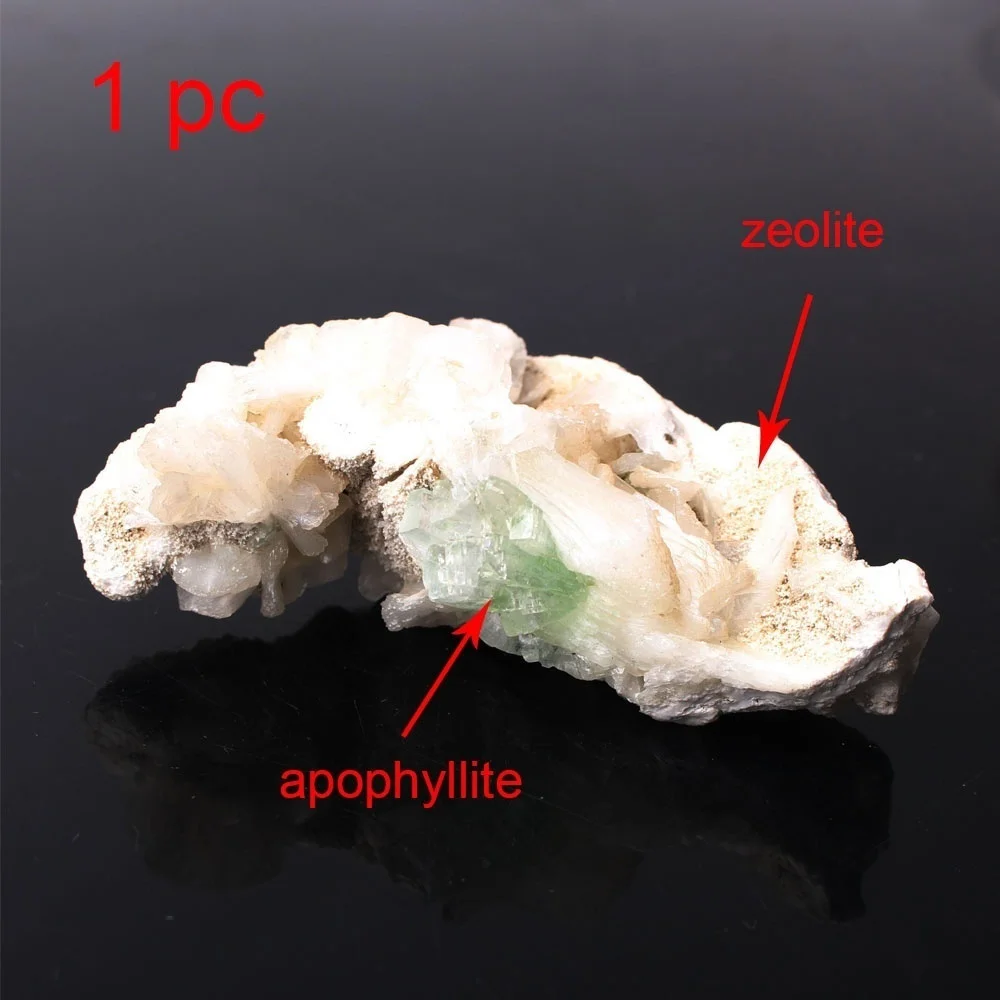 1 шт. Натуральный Зеленый Apophyllite с образцом Stilbite цеолит кластер симбиотический