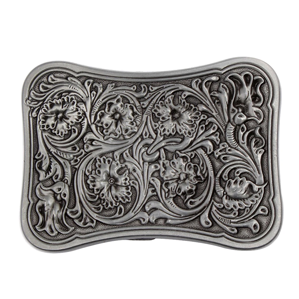 

Zinc Alloy Vintage Western Belt Buckle Arabesque Pattern Cowboy Cowgirl Men