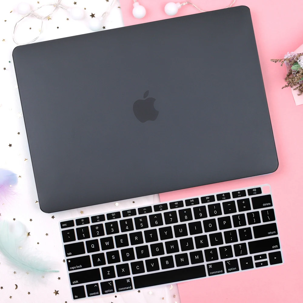 Matte Black Кристально прозрачный жесткий чехол для защиты Macbook Pro 13 15 Pro 16 Touch Bar A1706 A1707 A1990 Air 13 Touch ID A1932 - Цвет: Matte Black